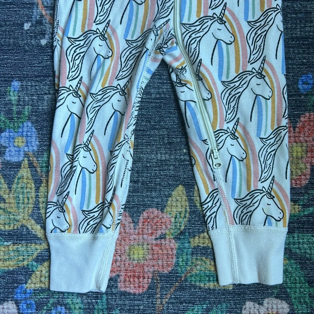 Hanna Andersson Rainbow Unicorn Toddler Sleeper Pajamas, Size 2T